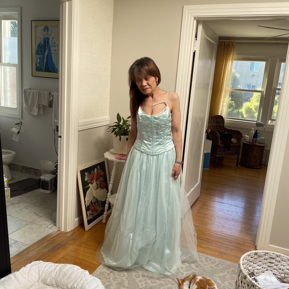 Prom Time!  Beautiful light green prom gown